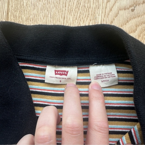LEVI’S stripped crop short sleeve  polo tee - S - Picture 11 of 15